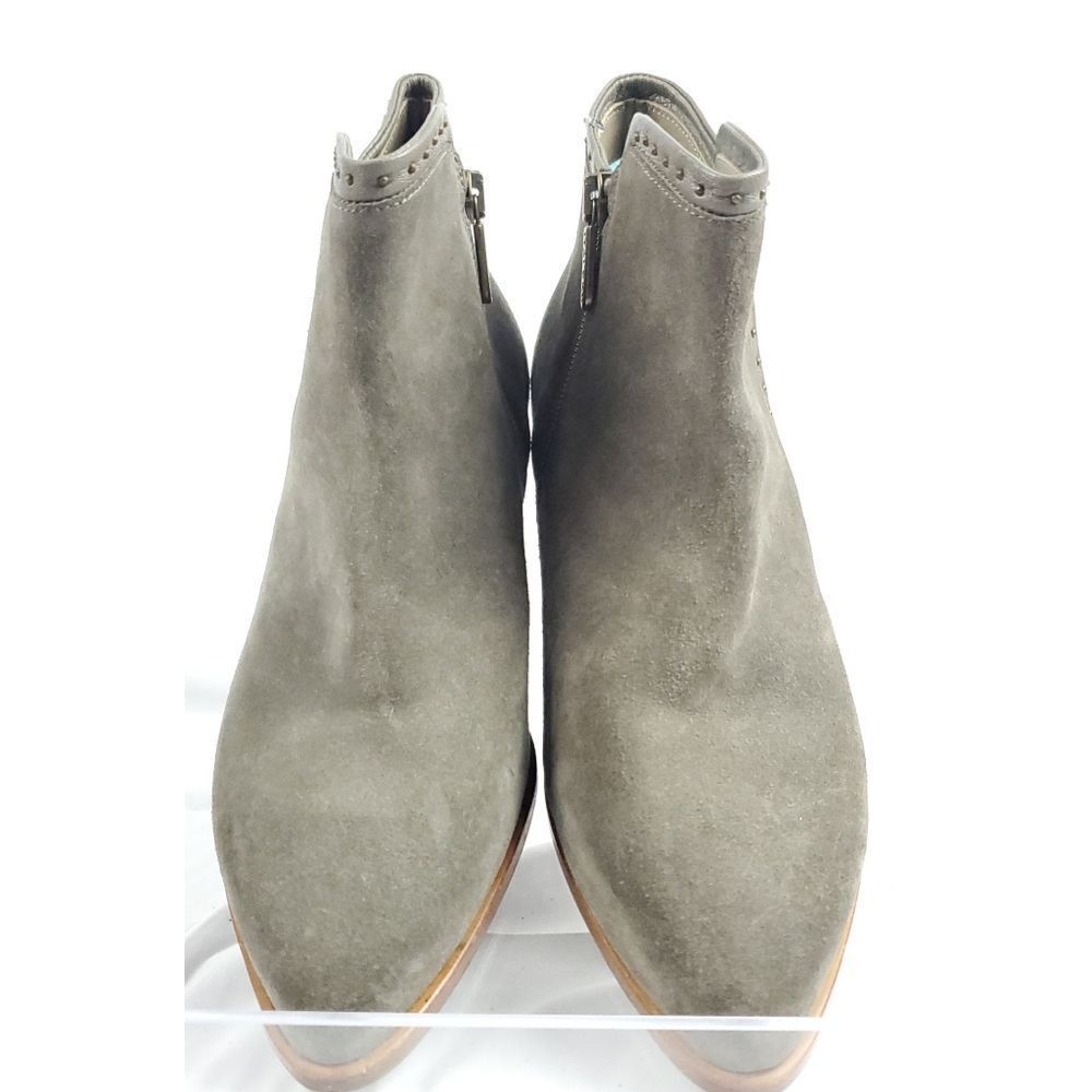 Italeau Suede Ankle Boots W Side Zipper Genuine Leather Weatherproof Sz 7.5 — image 3 of 8